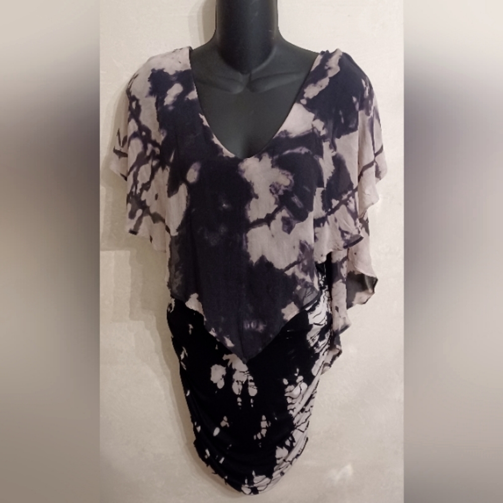 Soft stretch cotton roushed dress
